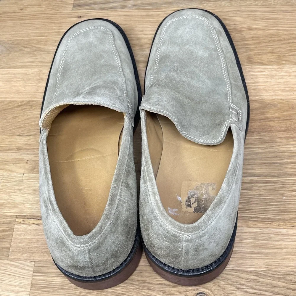 J Crew Shoes Mens 9.5 Brown Suede Slip On‎ Loafers Dress Oxfords Made in Italy